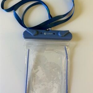 Waterproof Phone Pouch with Blue Lanyard